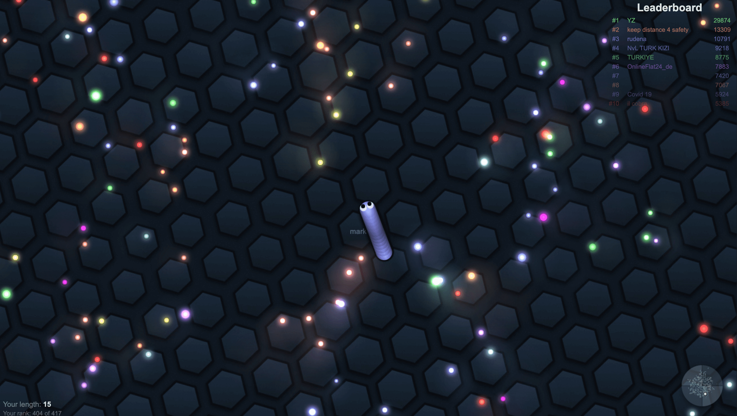 Slither.io game like Agar.io
