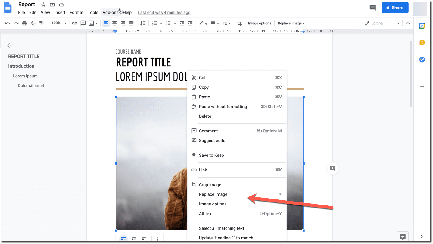 image options google docs