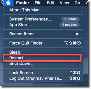 restart mac