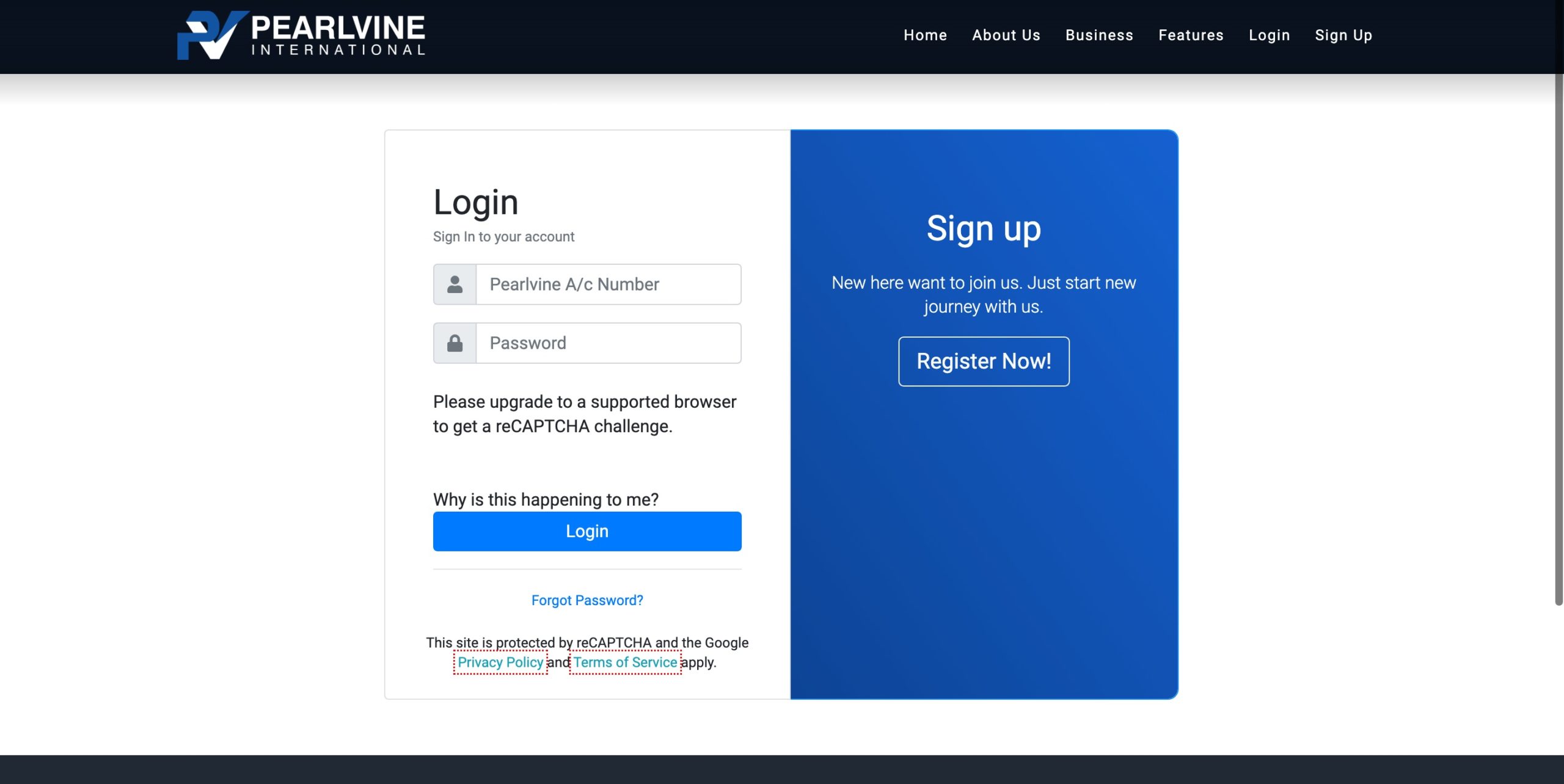 pearlvine international login