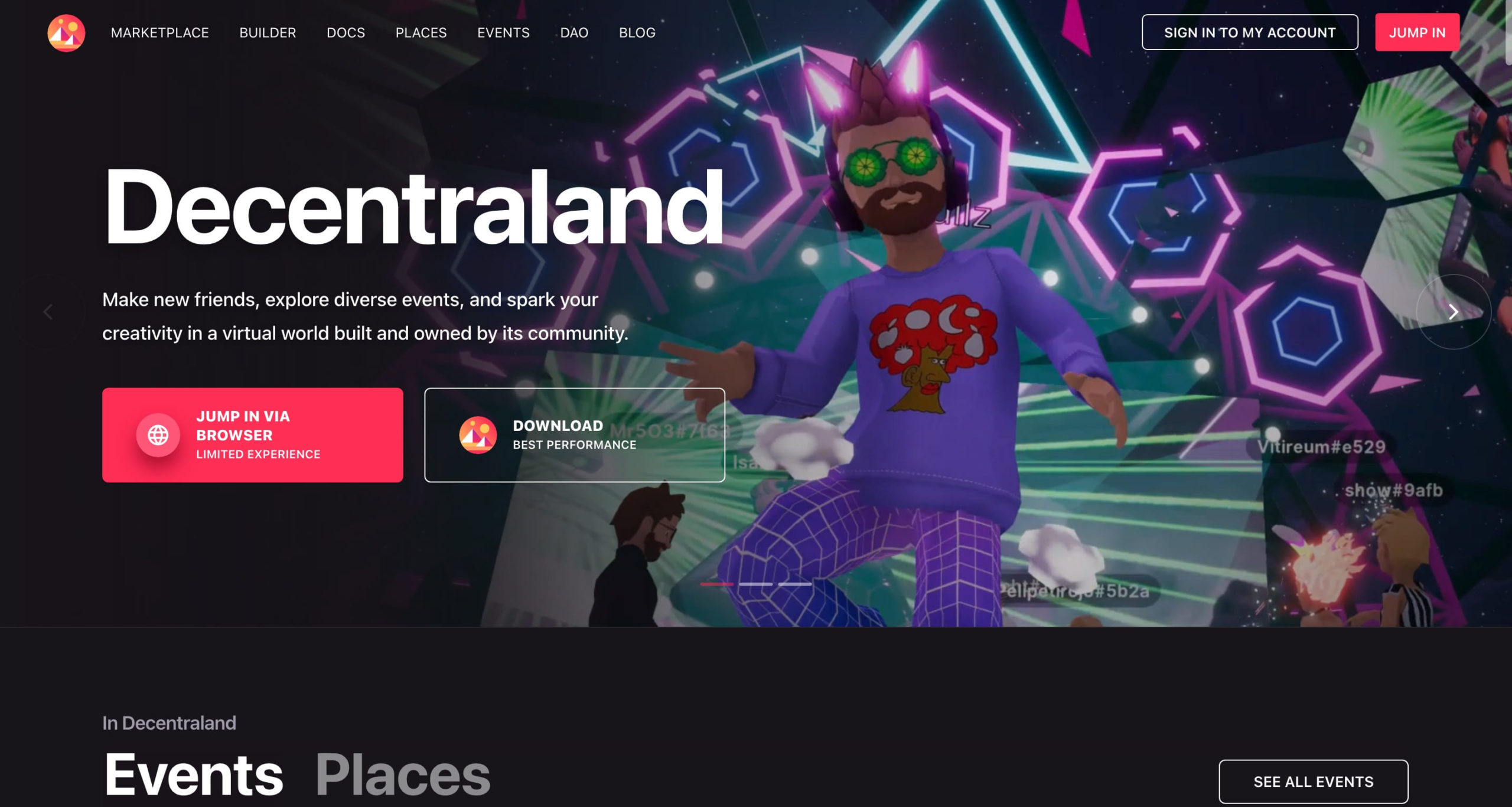 Decentraland NFT game